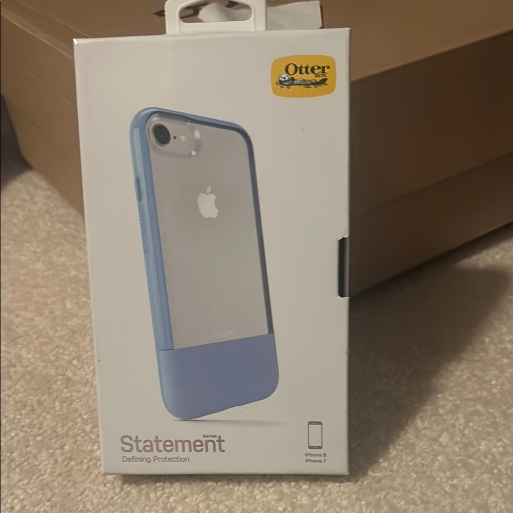 Apple Blue iPhone Case with Transparent Design and Impact Resistance